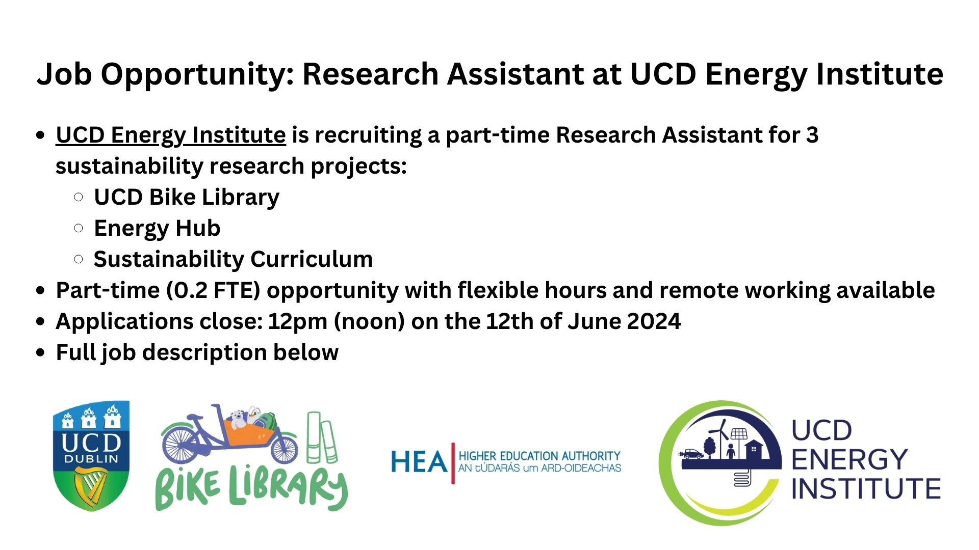 Job Description for Energy Institute Research Assistant Role